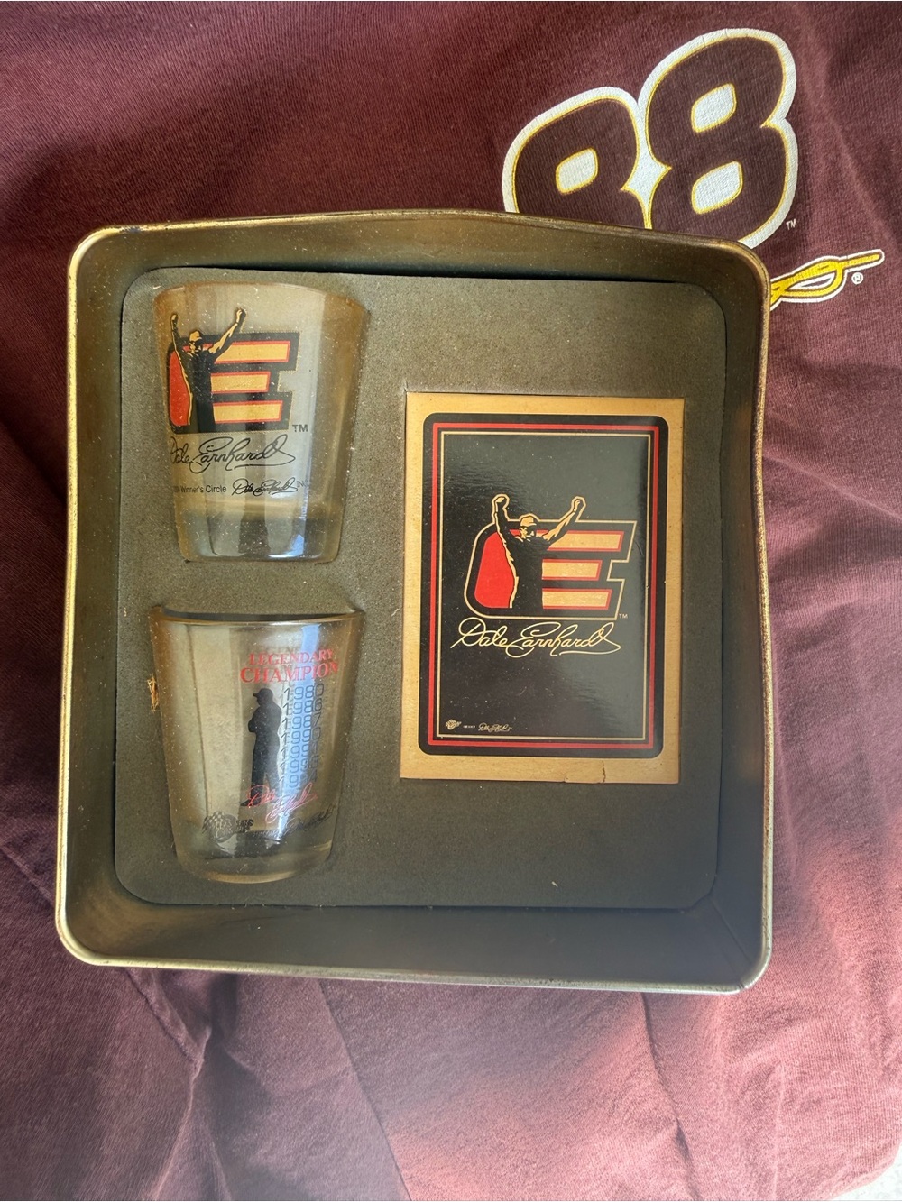 Dale Earnhardt Black and Red Shot Glass Gift Set vintage